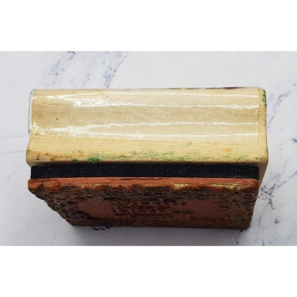 Hugs and Kisses Floral Wood Mounted Rubber Stamp 1998 Sky Kids Wooden Stamp - Picture 6 of 8